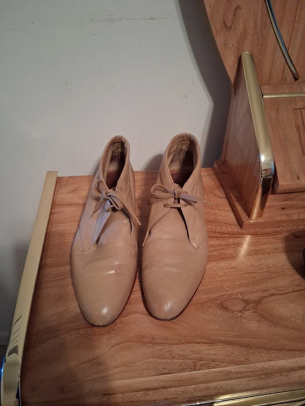 Men's Neutral Leather Lace-Up Ankle Shoes